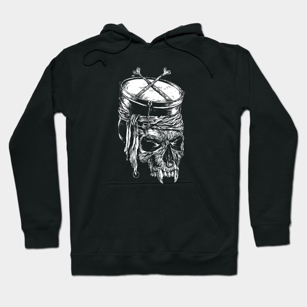 Drum Snare Skull-Metal-Rock-Music Hoodie by StabbedHeart